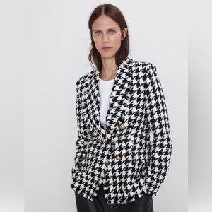 Zara houndstooth blazer